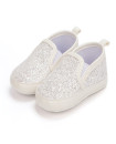 First Walker Sequin High Quality Moccasins Casual Comfortable Soft sole Flat Lazy Loafers baby toddler girl shoes White